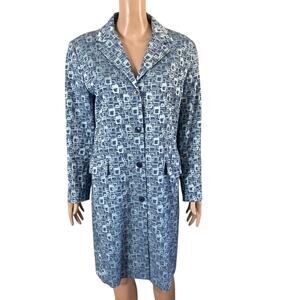 Charles Gray London Coat Womens Large Blue Abstract Pattern